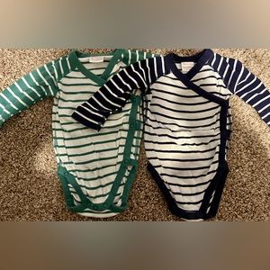 Hanna Andersson Stripes Side-Snap Long-Sleeve Bodysuits
